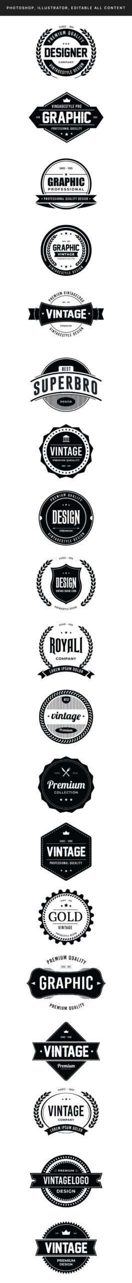 Vintage Badge Logo Design Collection