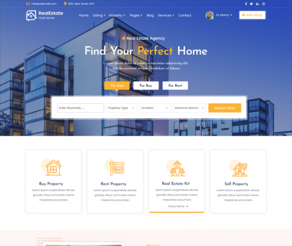 Real Estate Realtor WordPress Theme
